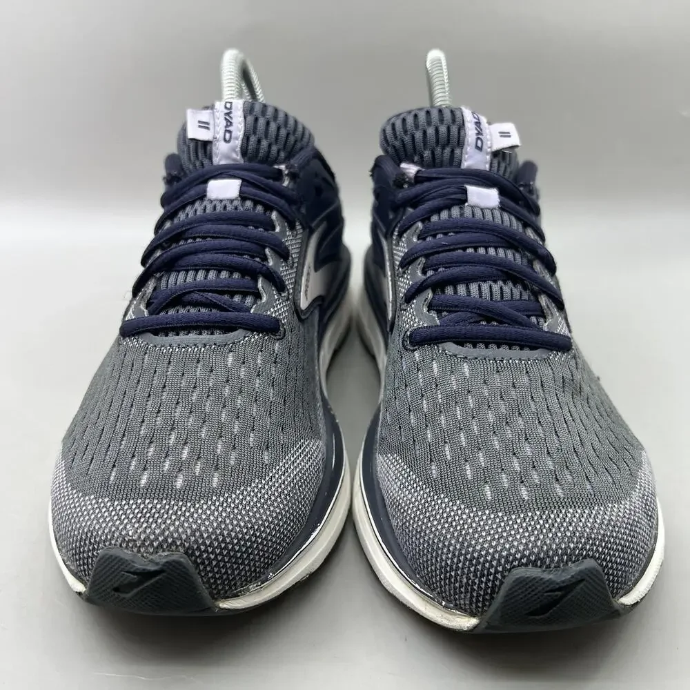 Brooks Dyad 11 Running Shoes Women Size 7 B Gray White Comfort Cushion Sneakers